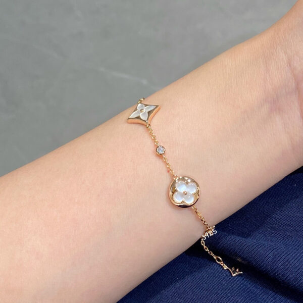 Toxse Star And Sun 4 Motif White Mop Pink Gold Bracelet - Image 7