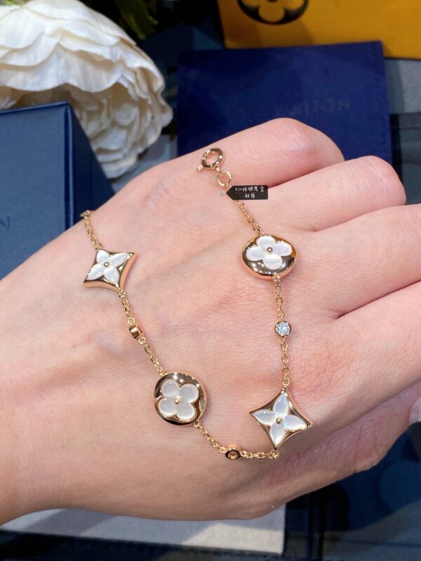 Toxse Star And Sun 4 Motif White Mop Pink Gold Bracelet - Image 8