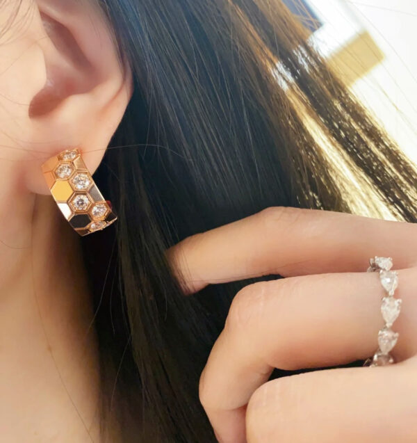 Toxse Bee Love Diamond Hoop Earrings - Image 2