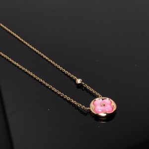 Toxse  Color Blossom Pink Mop Sun Gold Necklace