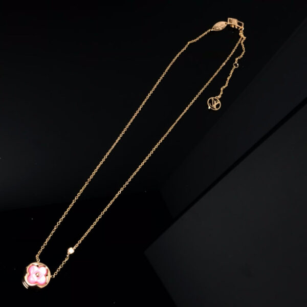 Toxse  Color Blossom Pink Mop Sun Gold Necklace - Image 3
