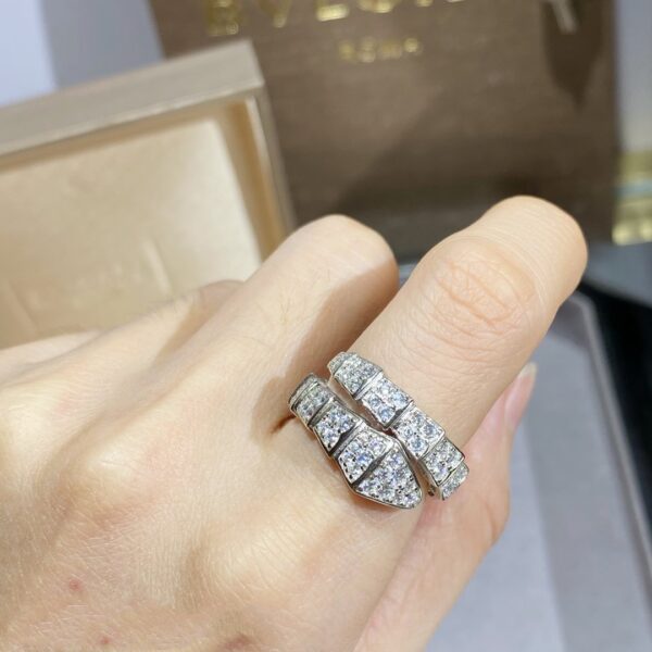 Toxse Serpenti Ring Silver Diamond Paved 4Mm - Image 2