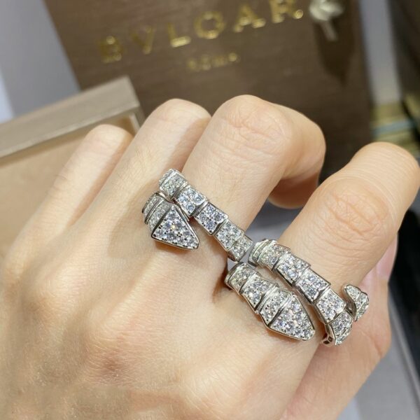 Toxse Serpenti Ring Silver Diamond Paved 4Mm - Image 3