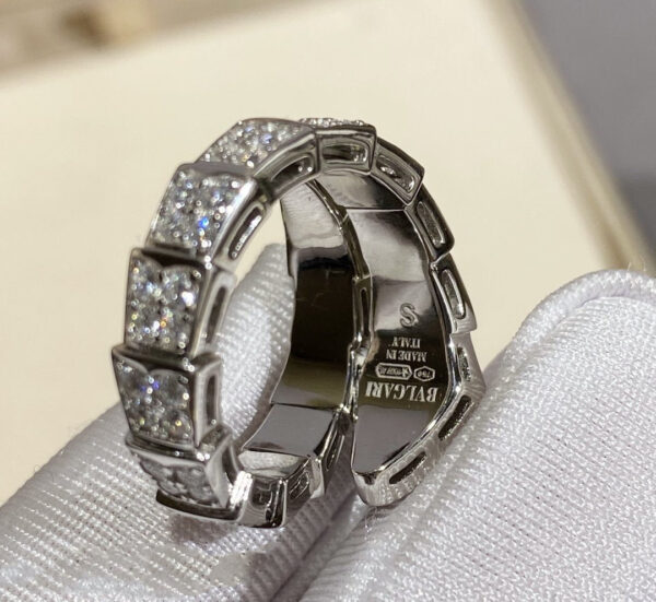 Toxse Serpenti Ring Silver Diamond Paved 4Mm - Image 7