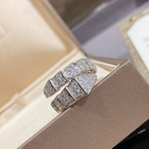 Toxse Serpenti Ring Silver Diamond Paved 4Mm