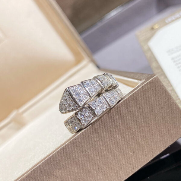 Toxse Serpenti Ring Silver Diamond Paved 4Mm - Image 9
