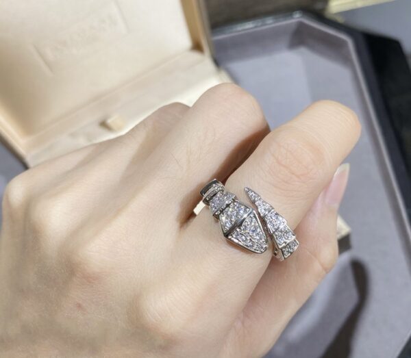 Toxse Serpenti Large Ring Silver Diamond Paved - Image 2