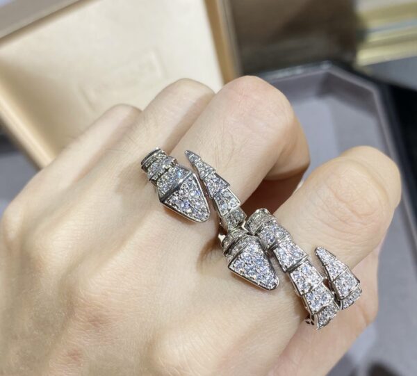 Toxse Serpenti Large Ring Silver Diamond Paved - Image 3