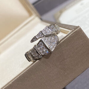 Toxse Serpenti Large Ring Silver Diamond Paved