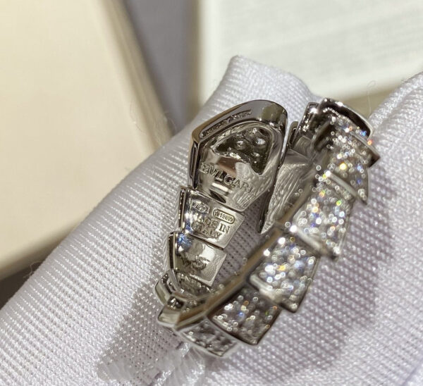 Toxse Serpenti Large Ring Silver Diamond Paved - Image 4