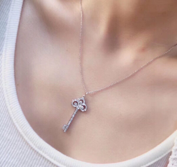 Toxse T - Jewelry Fleur De Lis Key Diamond Necklace - Image 5