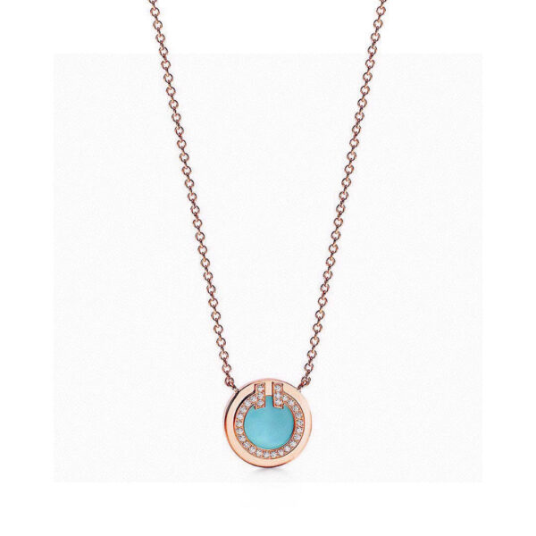 Toxse T - Jewelry Circle Pendant Rose Gold Necklace