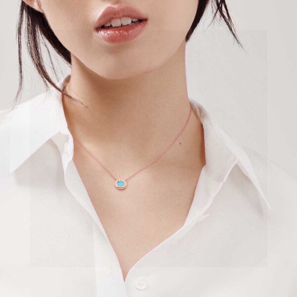 Toxse T - Jewelry Circle Pendant Rose Gold Necklace - Image 8