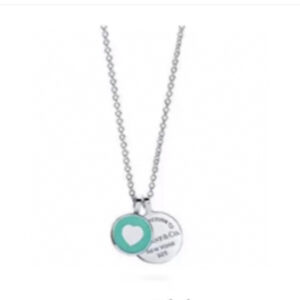 Toxse T - Jewelry Mini Heart Circle Pendant Silver Necklace