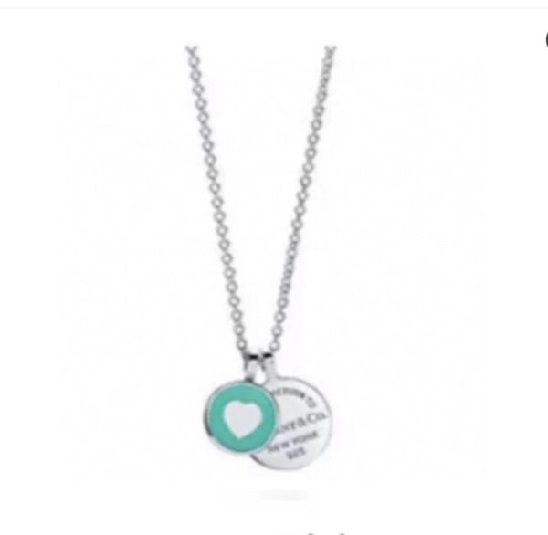 Toxse T - Jewelry Mini Heart Circle Pendant Silver Necklace