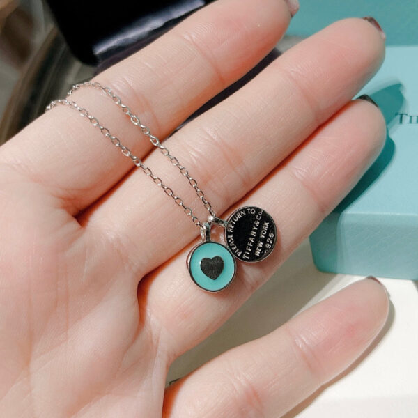Toxse T - Jewelry Mini Heart Circle Pendant Silver Necklace - Image 3