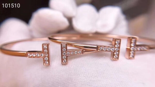 Toxse T - Jewelry Double T Diamond Rose Gold Bracelet - Image 2