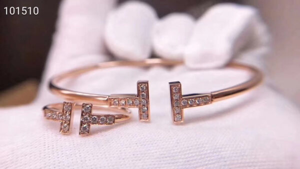 Toxse T - Jewelry Double T Diamond Rose Gold Bracelet - Image 7