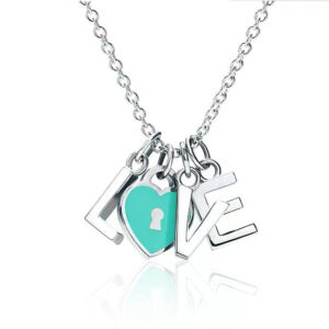 Toxse T - Jewelry Love Charm Silver Necklace
