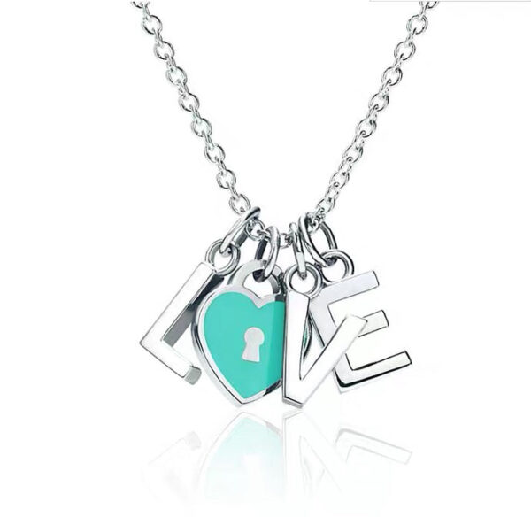 Toxse T - Jewelry Love Charm Silver Necklace