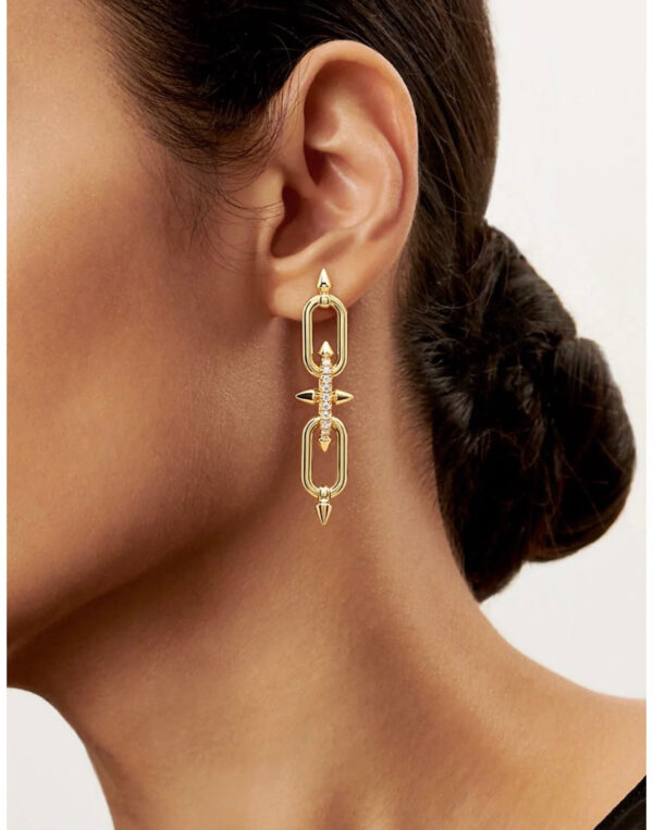 Toxse T - Jewelry Poseidon Diamond Gold Earrings - Image 7