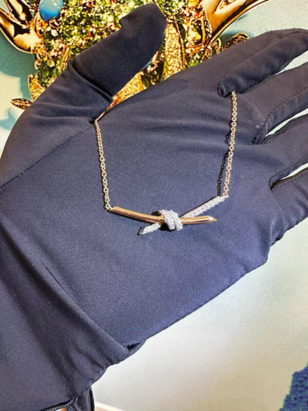 Toxse T - Jewelry Knot Diamond Rose Gold Necklace - Image 4