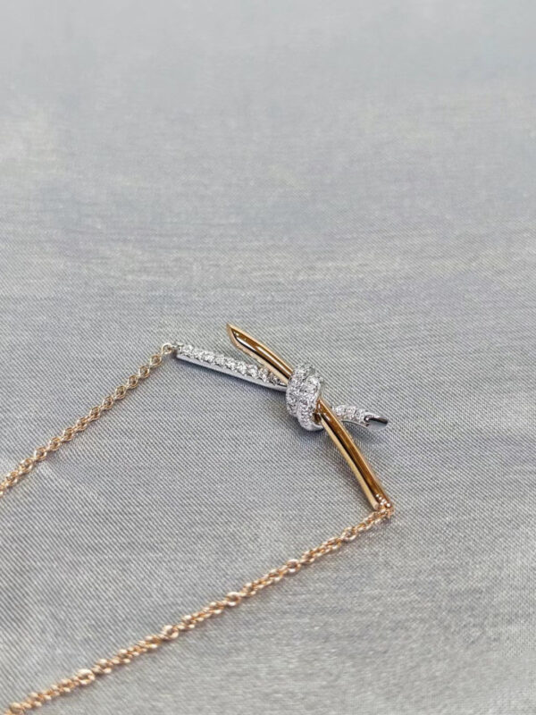 Toxse T - Jewelry Knot Diamond Rose Gold Necklace - Image 5
