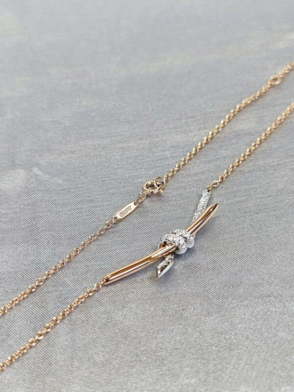 Toxse T - Jewelry Knot Diamond Rose Gold Necklace - Image 6