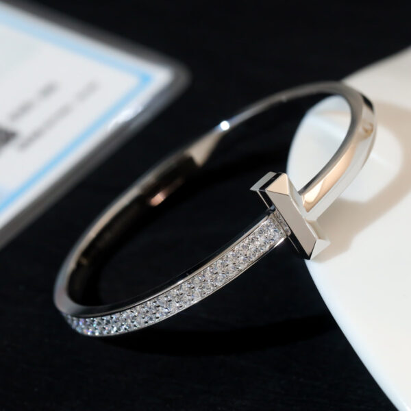 Toxse T - Jewelry T Half Diamond Silver Bracelet - Image 2