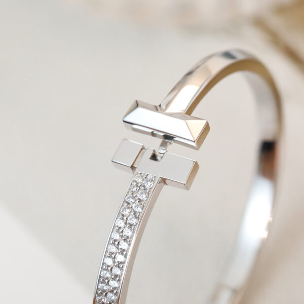 Toxse T - Jewelry T Half Diamond Silver Bracelet - Image 4