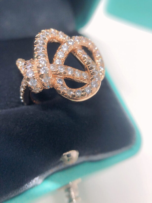 Toxse T - Jewelry Woven Full Diamond Rose Gold Ring - Image 4