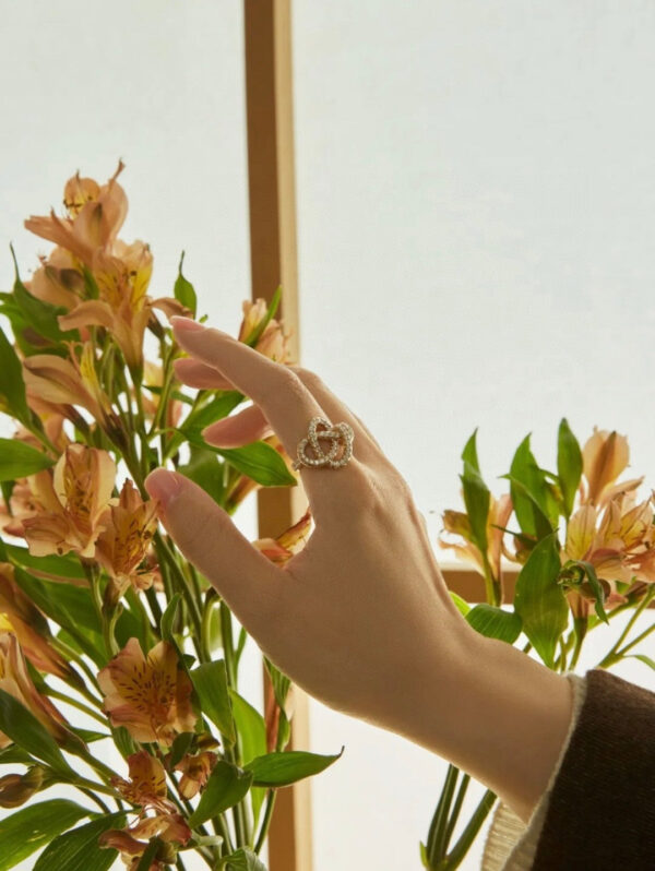 Toxse T - Jewelry Woven Full Diamond Rose Gold Ring - Image 7