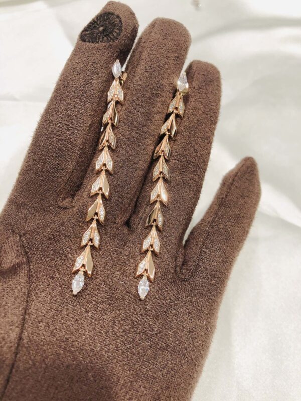 Toxse T - Jewelry Victoria Vine Drop Diamond Long Earrings - Image 4