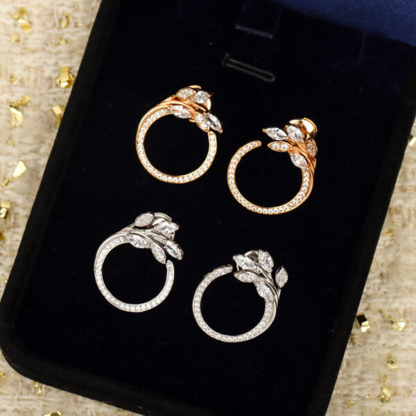 Toxse T - Jewelry Victoria Vine Circle Diamond Earrings - Image 3