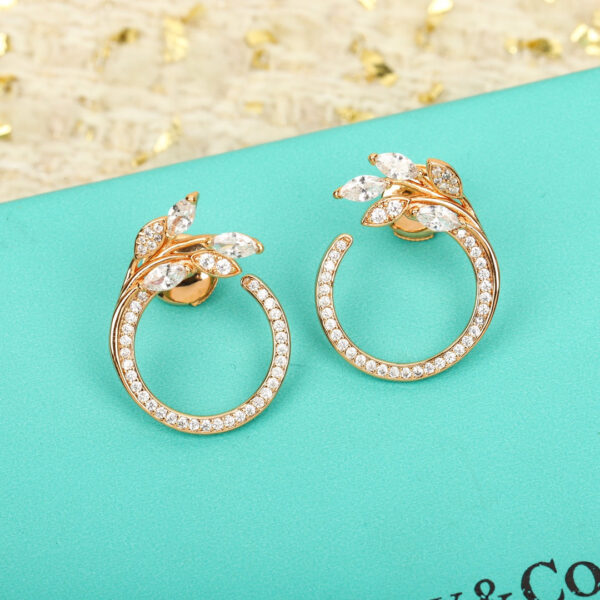 Toxse T - Jewelry Victoria Vine Circle Diamond Earrings - Image 4