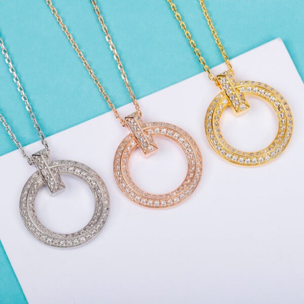 Toxse T - Jewelry T1 Circle Pendant Diamond Necklace - Image 2