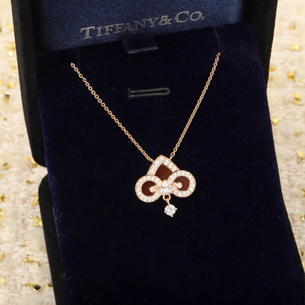 Toxse T - Jewelry Fleur De Lis Pendant Diamond Necklace - Image 3