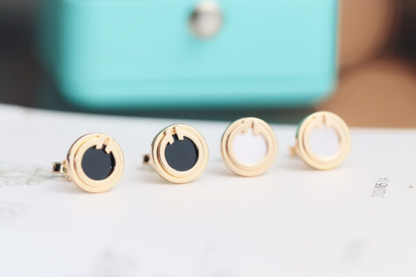 Toxse T - Jewelry Double T Rose Gold Earrings - Image 2