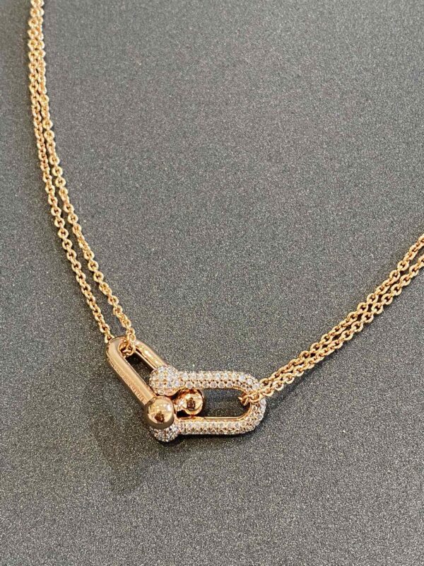 Toxse T - Jewelry Double Link Pendant Diamond Necklace - Image 4