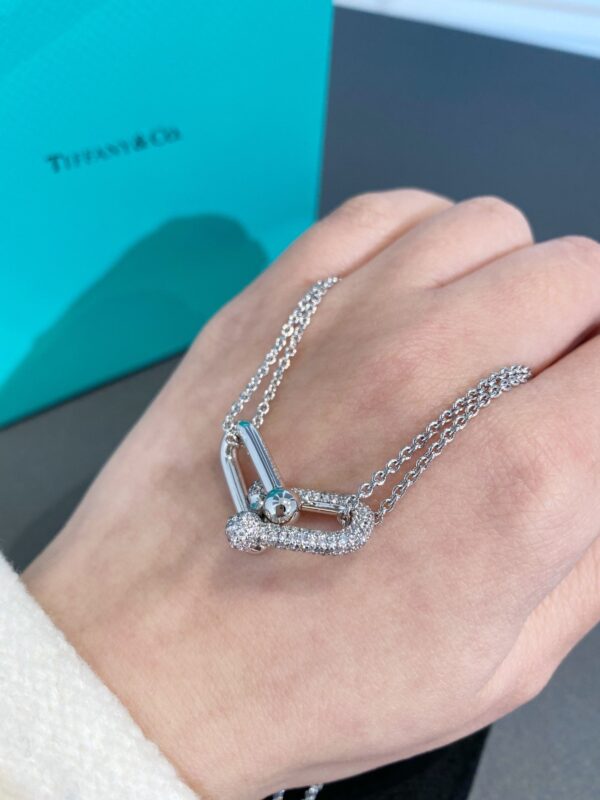Toxse T - Jewelry Double Link Pendant Diamond Necklace - Image 9