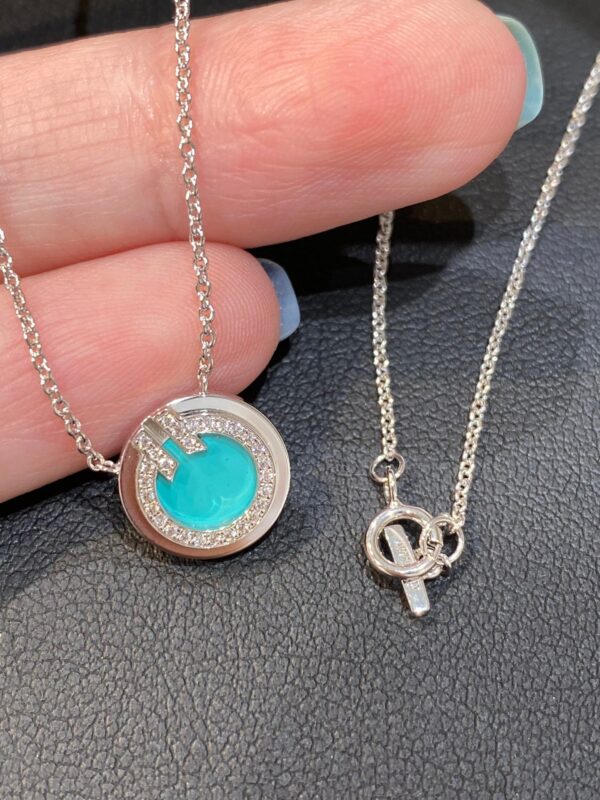 Toxse T - Jewelry Circle Pendant Silver Necklace - Image 3