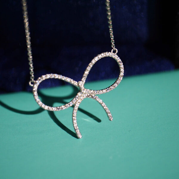 Toxse T - Jewelry Bow Tie Full Diamond Necklace - Image 5