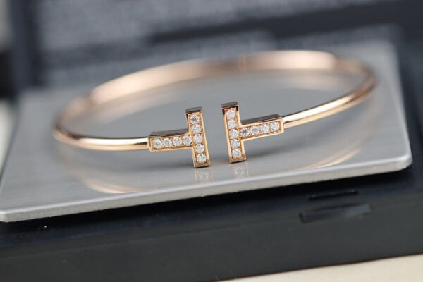 Toxse T - Jewelry Double T Diamond Gold Bracelet - Image 3