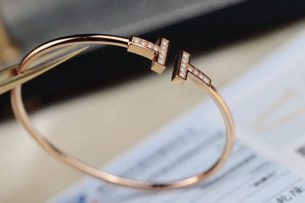 Toxse T - Jewelry Double T Diamond Gold Bracelet - Image 4