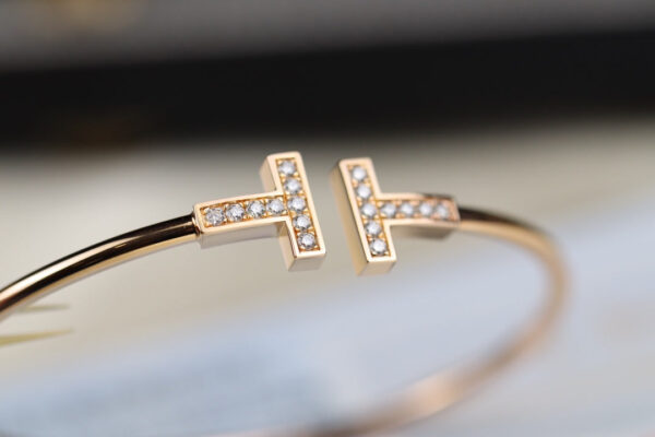 Toxse T - Jewelry Double T Diamond Gold Bracelet - Image 5