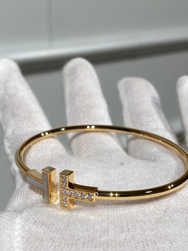 Toxse T - Jewelry Double T Diamond And White Gold Bracelet - Image 2