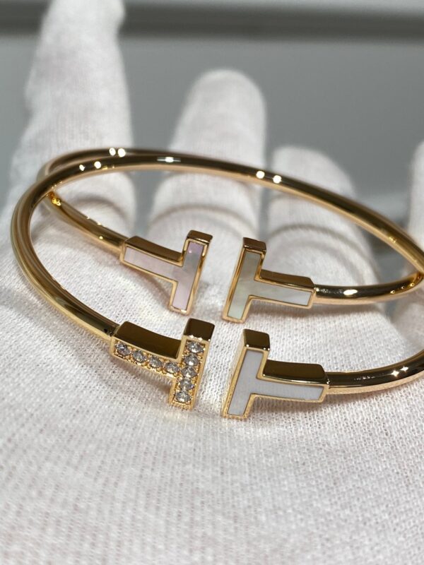 Toxse T - Jewelry Double T Diamond And White Gold Bracelet - Image 5