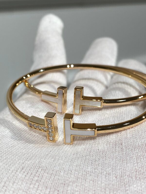 Toxse T - Jewelry Double T Diamond And White Gold Bracelet - Image 8