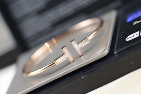 Toxse T - Jewelry Double T Diamond And White Rose Gold Bracelet - Image 6