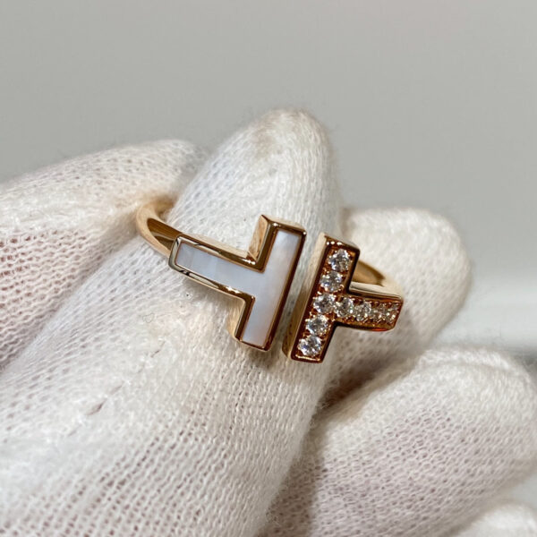 Toxse T - Jewelry Double T With Diamond Gold Ring - Image 3